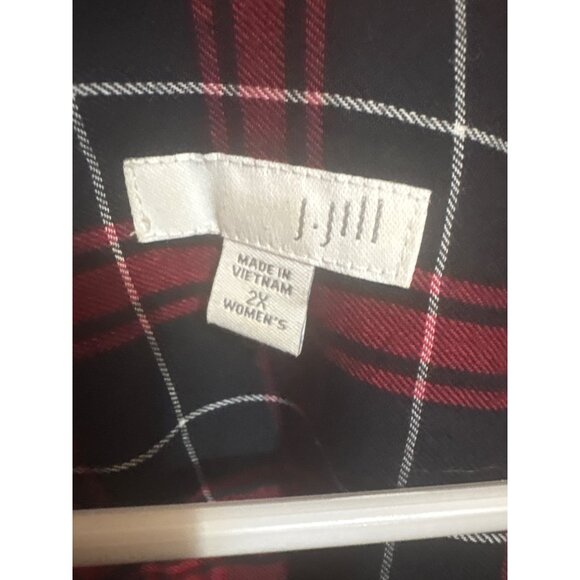 J. Jill Womens Red & Black Plaid Button-Down Shirt 2X - Picture 4 of 4